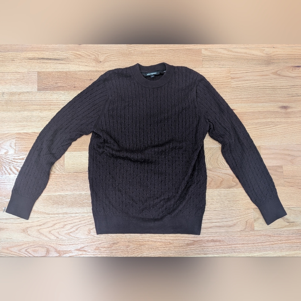 Men's Purple Cable Knit Sweater